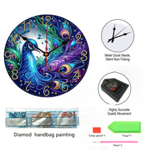 Load image into Gallery viewer, Peacock Special Shape 5D Diamond Painting Clock Art Craft for Living Room Decor