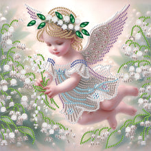 Load image into Gallery viewer, Diamond Painting - Partial Special Shaped - Angel child (30*30CM)