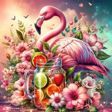 Load image into Gallery viewer, Diamond Painting - Full Round - Flower bouquet drink flamingo (30*30CM)