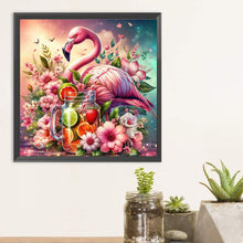 Load image into Gallery viewer, Diamond Painting - Full Round - Flower bouquet drink flamingo (30*30CM)