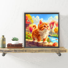 Load image into Gallery viewer, Diamond Painting - Full Round - Town cat road orange cat (30*30CM)