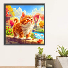 Load image into Gallery viewer, Diamond Painting - Full Round - Town cat road orange cat (30*30CM)