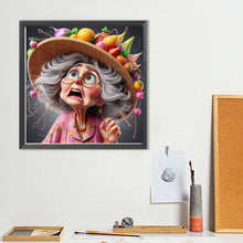 Load image into Gallery viewer, Diamond Painting - Full Round - Grandma wearing a fruit hat (40*40CM)