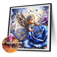 Load image into Gallery viewer, AB Diamond Painting - Full Round - Little angel and blue rose (40*40CM)