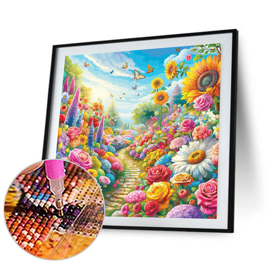 Diamond Painting - Full Round - Spring flower road (30*30CM)