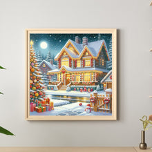 Load image into Gallery viewer, Diamond Painting - Full Round - Snowy day Christmas town (30*30CM)