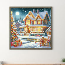 Load image into Gallery viewer, Diamond Painting - Full Round - Snowy day Christmas town (30*30CM)