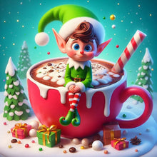 Load image into Gallery viewer, Diamond Painting - Full Round - Christmas coffee elf (40*40CM)