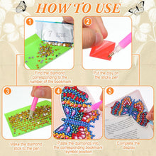 Load image into Gallery viewer, 12pcs Butterfly Leather DIY Diamond Painting Corner Bookmarks for Book Lovers