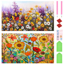 Load image into Gallery viewer, 2pcs Round Diamond Painting Set - In the flowers (70*40CM)
