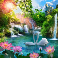 Load image into Gallery viewer, Diamond Painting - Full Round - Waterfall swan (40*40CM)