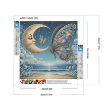 Load image into Gallery viewer, Diamond Painting - Full Round - Beach moon butterfly (30*30CM)