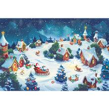 Load image into Gallery viewer, AB Diamond Painting - Full Round - Snowy day town (60*40CM)