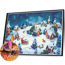 Load image into Gallery viewer, AB Diamond Painting - Full Round - Snowy day town (60*40CM)