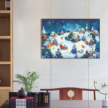 Load image into Gallery viewer, AB Diamond Painting - Full Round - Snowy day town (60*40CM)
