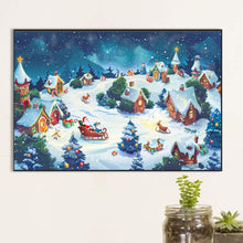 Load image into Gallery viewer, AB Diamond Painting - Full Round - Snowy day town (60*40CM)