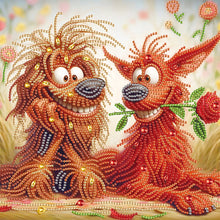 Load image into Gallery viewer, Diamond Painting - Partial Special Shaped - Funny puppies (30*30CM)