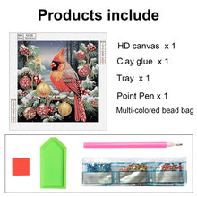 Load image into Gallery viewer, Diamond Painting - Partial Special Shaped - Christmas atmosphere cardinal (30*30CM)