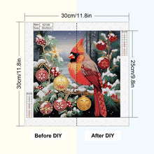 Load image into Gallery viewer, Diamond Painting - Partial Special Shaped - Christmas atmosphere cardinal (30*30CM)
