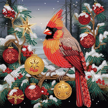 Load image into Gallery viewer, Diamond Painting - Partial Special Shaped - Christmas atmosphere cardinal (30*30CM)