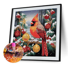 Load image into Gallery viewer, Diamond Painting - Partial Special Shaped - Christmas atmosphere cardinal (30*30CM)