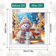 Load image into Gallery viewer, Diamond Painting - Partial Special Shaped - Christmas atmosphere snowman (30*30CM)