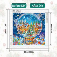 Load image into Gallery viewer, Diamond Painting - Partial Special Shaped - Christmas atmosphere crystal ball (30*30CM)