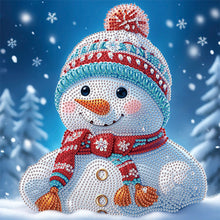 Load image into Gallery viewer, Diamond Painting - Partial Special Shaped - Christmas atmosphere snowman (30*30CM)