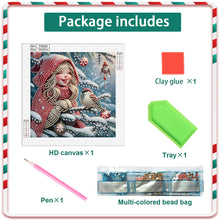 Load image into Gallery viewer, Diamond Painting - Partial Special Shaped - Christmas atmosphere girl (30*30CM)