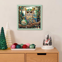Load image into Gallery viewer, Diamond Painting - Partial Special Shaped - Christmas owls (30*30CM)