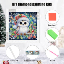 Load image into Gallery viewer, Diamond Painting - Partial Special Shaped - Christmas owls (30*30CM)