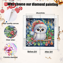 Load image into Gallery viewer, Diamond Painting - Partial Special Shaped - Christmas owls (30*30CM)