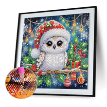Load image into Gallery viewer, Diamond Painting - Partial Special Shaped - Christmas owls (30*30CM)