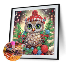 Load image into Gallery viewer, Diamond Painting - Partial Special Shaped - Christmas owls (30*30CM)