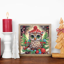 Load image into Gallery viewer, Diamond Painting - Partial Special Shaped - Christmas owls (30*30CM)
