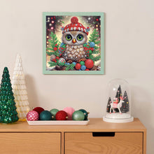 Load image into Gallery viewer, Diamond Painting - Partial Special Shaped - Christmas owls (30*30CM)