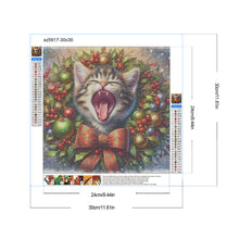 Load image into Gallery viewer, Diamond Painting - Full Round - Christmas wreath kittens (30*30CM)
