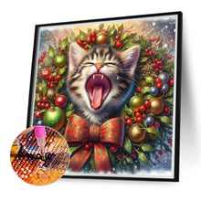 Load image into Gallery viewer, Diamond Painting - Full Round - Christmas wreath kittens (30*30CM)