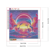 Load image into Gallery viewer, Diamond Painting - Full Round - Dolphins jumping on the sea (40*40CM)