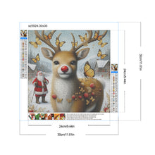 Load image into Gallery viewer, Diamond Painting - Full Round - Butterfly elk Santa Claus (30*30CM)