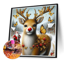 Load image into Gallery viewer, Diamond Painting - Full Round - Butterfly elk Santa Claus (30*30CM)