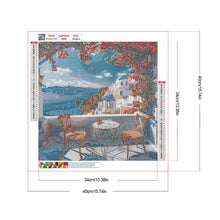 Load image into Gallery viewer, Diamond Painting - Full Round - Balcony under the flowers on the seaside (40*40CM)