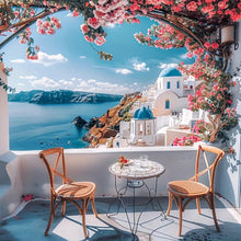 Load image into Gallery viewer, Diamond Painting - Full Round - Balcony under the flowers on the seaside (40*40CM)