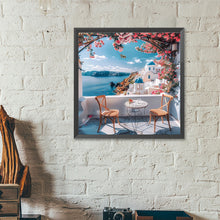 Load image into Gallery viewer, Diamond Painting - Full Round - Balcony under the flowers on the seaside (40*40CM)