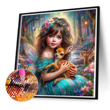 Load image into Gallery viewer, Diamond Painting - Full Round - Girl and deer (50*50CM)