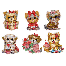 Load image into Gallery viewer, 6Pcs Acrylic Cupcake Animals Diamond Art Fridge Magnet for DIY Crafts Party Gift