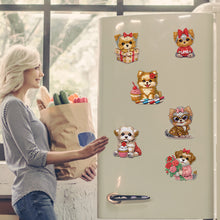 Load image into Gallery viewer, 6Pcs Acrylic Cupcake Animals Diamond Art Fridge Magnet for DIY Crafts Party Gift