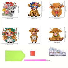Load image into Gallery viewer, 6Pcs Acrylic Cupcake Animals Diamond Art Fridge Magnet for DIY Crafts Party Gift
