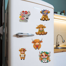 Load image into Gallery viewer, 6Pcs Acrylic Cupcake Animals Diamond Art Fridge Magnet for DIY Crafts Party Gift