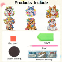 Load image into Gallery viewer, 6Pcs Acrylic Cupcake Animals Diamond Art Fridge Magnet for DIY Crafts Party Gift